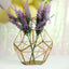 Tealight Candle Holder Gold Metal Pentagon Prism Geometric Open Frame - Flower Stand 7"