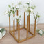 Flower Vase Gold Metal Minimalist 8-Tubes Square Base Design - Single Stem Bud Centerpiece for Arrangements 10"