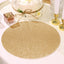 6-Pack Placemats Glitter Design Champagne Sparkle Round - Non-Slip Decorative Dining Table Mats 13"
