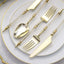 24-Pack Plastic Utensil Set with Roman Column Handle Gold/Clear - Glittered Disposable Silverware