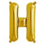 13" Matte Gold Letter and Number Balloons, Mylar Foil Balloons