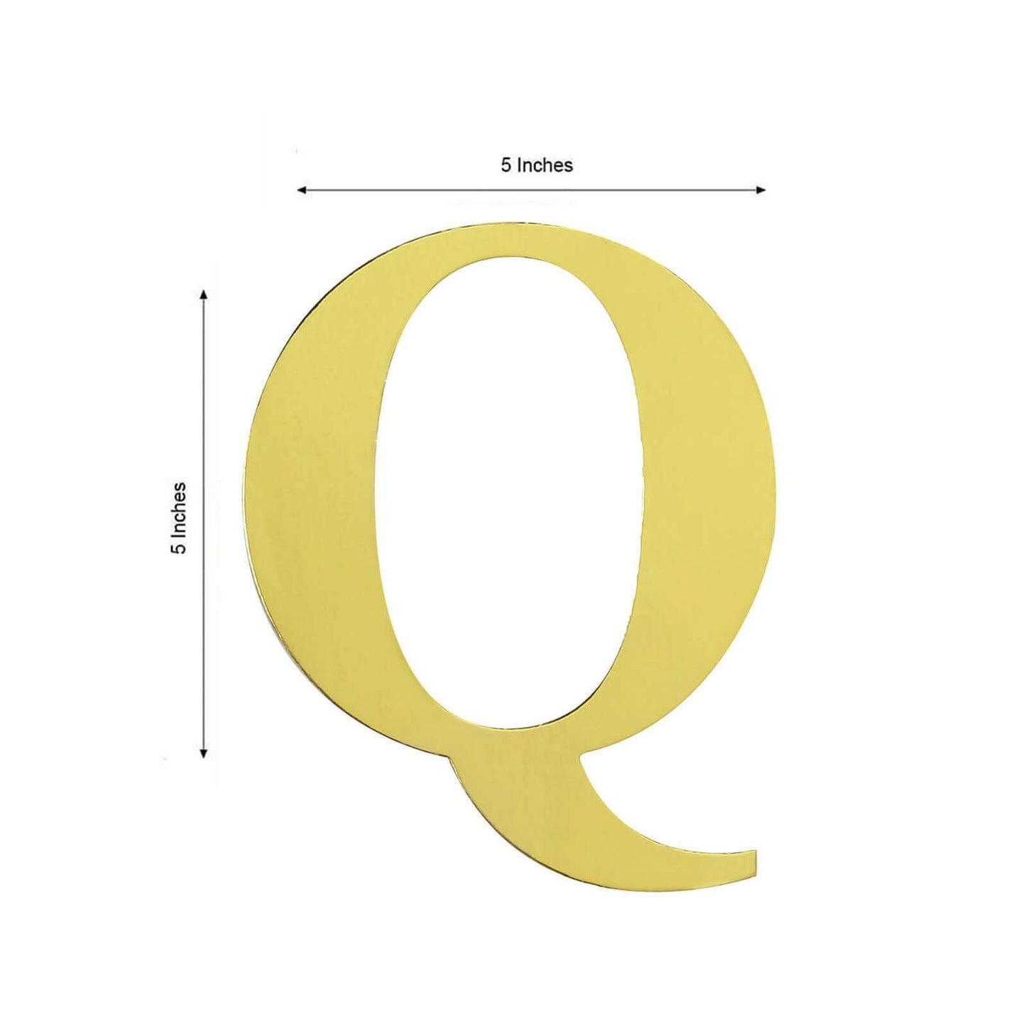 4-Pack Stickers Banner Custom Alphabet "Q" Design Gold - Text Stick-On Decorative Letters 5"