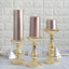 Set of 3 Candle Holder Stands Gold Mercury Glass Pillar Design - Stylish Votive Centerpieces for Tables & Decor 7", 8", 10"