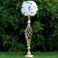 2-Pack Metal Pillar Candle Holders Reversible Flower Ball Pedestal Design Gold - Decorative Event Centerpieces 26"