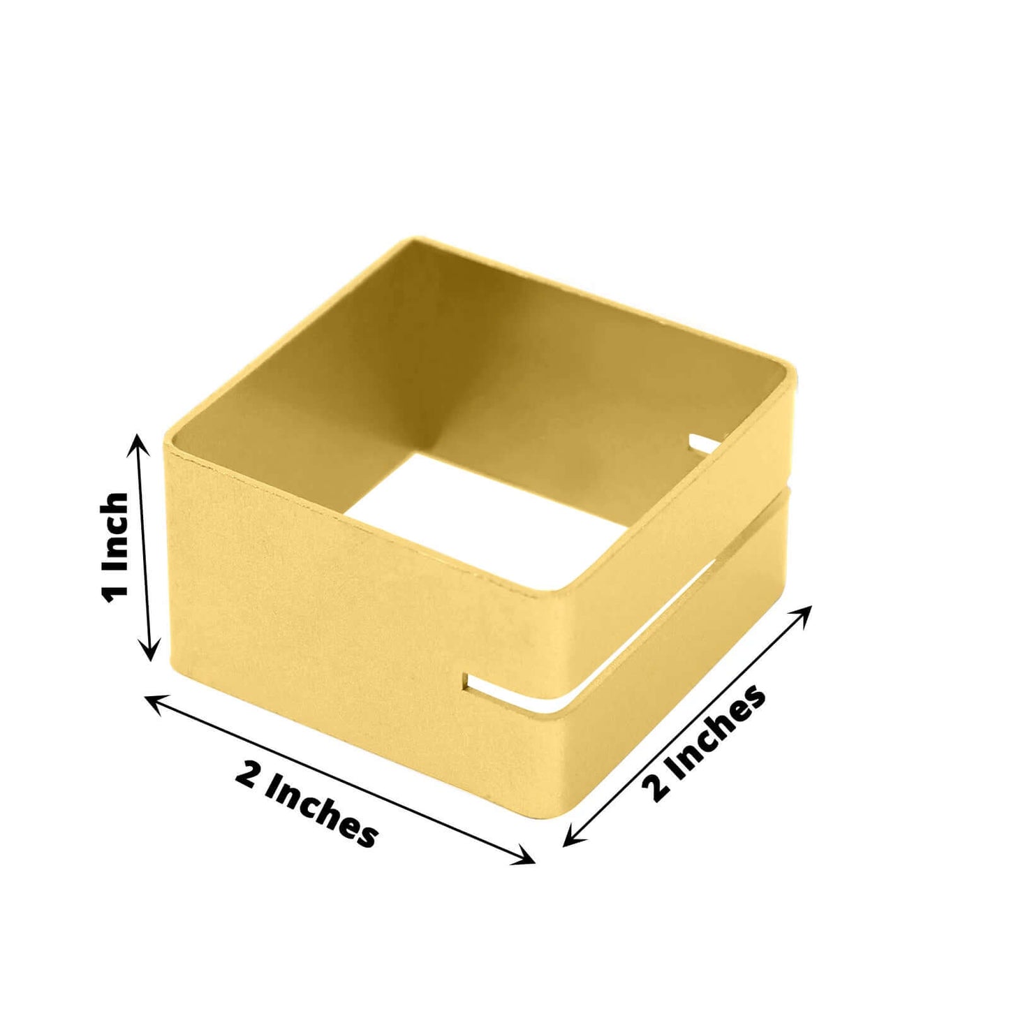 4 Pack Matte Gold Metal Square Napkin Rings with Place Card Holder, Modern Design Multipurpose Napkins Rings