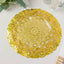 50-Pack Paper 12" Round Placemats in Metallic Gold - Disposable 50GSM Lace Doilies with Medallion Style for Dessert Display & Table Decor