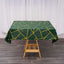 Polyester 54"x54" Square Tablecloth Hunter Emerald Green with Gold Foil Geometric Pattern - Wrinkle-Resistant & Durable Table Cover