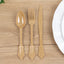 72 Pcs Plastic Silverware Set in Baroque Style Matte Gold - Heavy Duty Disposable Knife, Fork, and Spoon Set