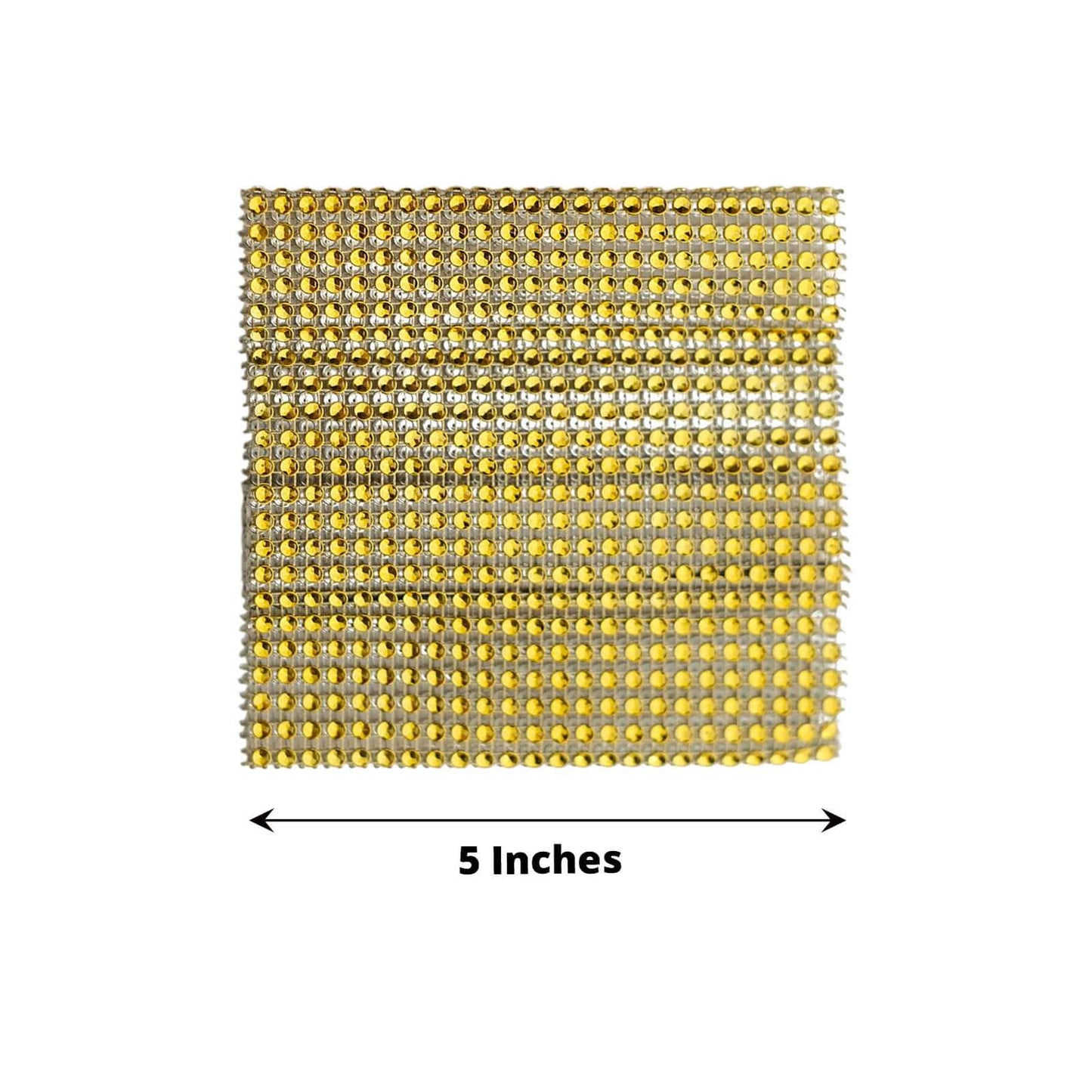 4 Pack Gold Rhinestone Mesh Velcro Backdrop Curtain Bands, Large Chair Sash Clip Tie Backs - 5"X10"