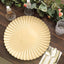 6-Pack Plastic Round Charger Plates 13" in Gold with Scalloped Shell Pattern, Coastal Inspired Disposable Charger Tableware