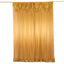 10ftx10ft Gold Double Drape Pleated Satin Event Curtain Drapes, Glossy Photo Backdrop Event Panel