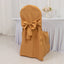 10-Pack Polyester Slip-On Banquet Chair Covers with Attached Sashes â€“ Gold Reusable Stain-Resistant Covers for Wedding & Event Decor