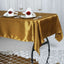 Satin Rectangular 60"x102" Tablecloth Gold - Smooth and Lustrous Finish for Weddings and Parties