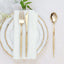 24-Pack Plastic Cutlery Set Metallic Gold with Gold Glitter - Stylish Disposable Silverware Pack 8"