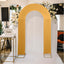 8ft Gold Spandex Fitted Open Arch Wedding Arch Cover, Double-Sided U-Shaped Backdrop Slipcover