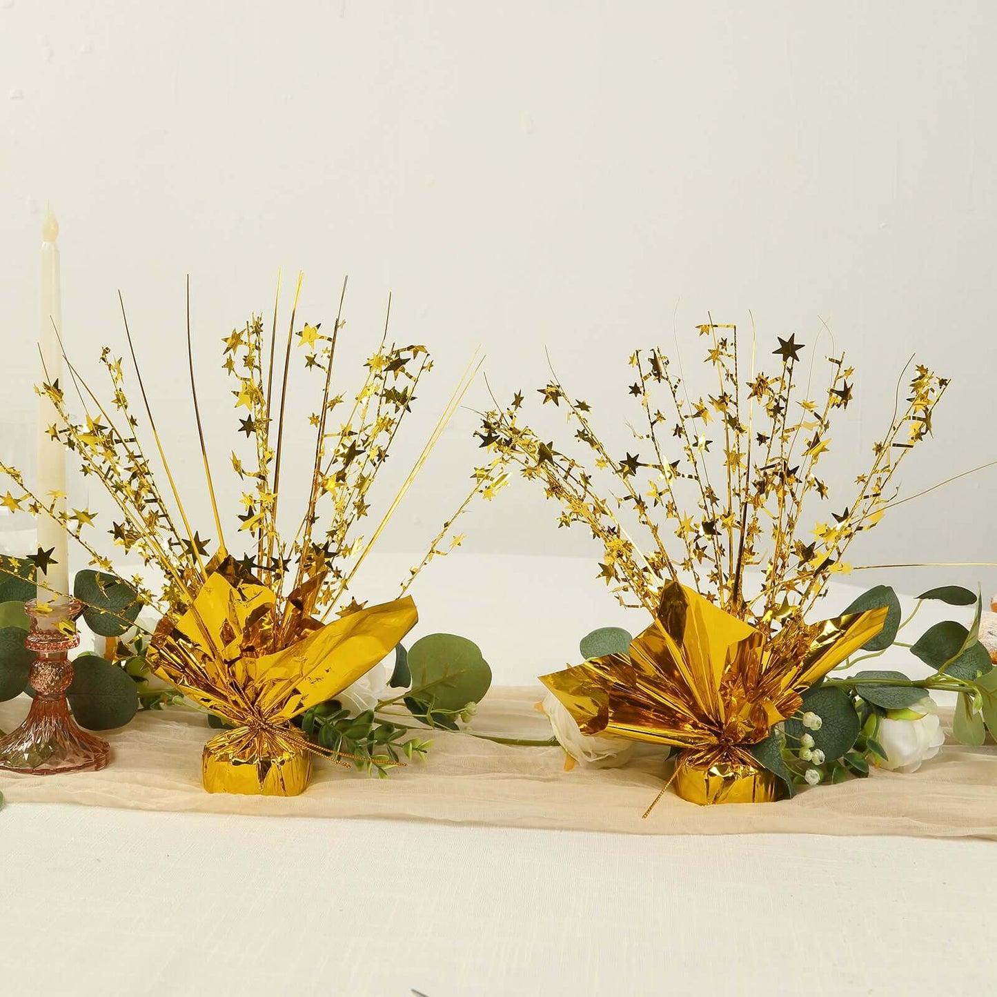 6-Pack Metallic Gold Star Foil Spray Centerpiece Table Decorations, Free-Standing Gleam 'N Burst Party Accessories Eye-Catching Design 13"