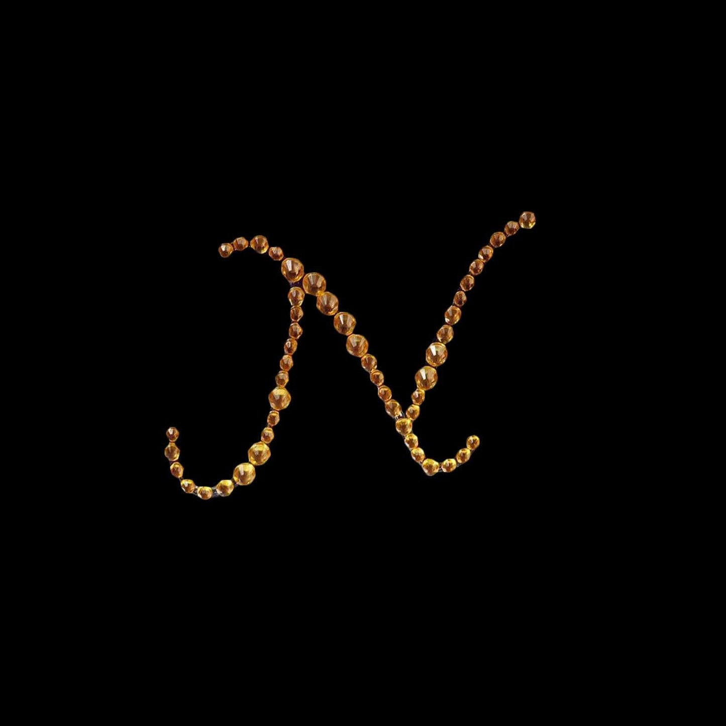 12 Pack 1.5" Gold Rhinestone Monogram Letter Jewel Sticker Self Adhesive DIY Diamond Decor - N