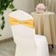 5 Pack Metallic Spandex Chair Sashes Gold - Stretch Fit Chair Bands With Round Diamond Buckles for Glamorous Event Decor