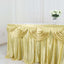 Satin 14ft Table Skirt Champagne - Pleated Double Drape Table Cover