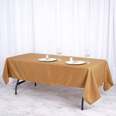 Polyester 60"x102" Rectangle Tablecloth Gold - Durable and Stylish Table Cover for Special Events