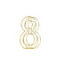 8" Tall Gold Freestanding 3D Decorative Metal Wire Numbers, Wedding Table Numbers -8