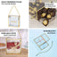 25 Pack Gold Trimmed Clear PVC Gift Boxes with Rope Handles and Thank You Print, Transparent Portable Candy Favor Boxes - 5.5"x5.5"
