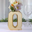 Shiny Ceramic Vase Letter "Q" Gold Plated - Chic Bud Planter Pot for Events & Decor 6"