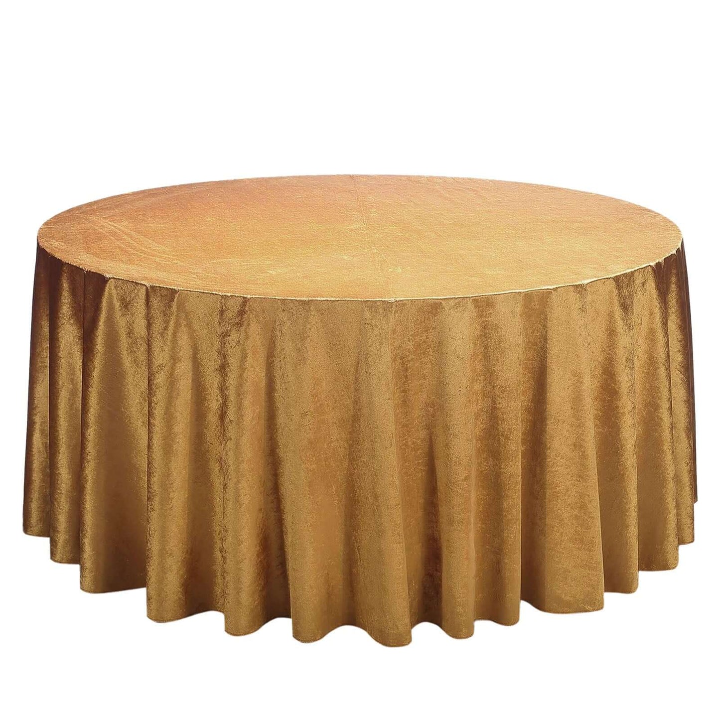 Premium Velvet 120" Round Tablecloth Gold - Reusable Soft & Seamless Table Cover for Upscale Events