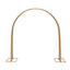 8ft Gold Metal Dome Wedding Arch, Heavy-Duty Backdrop Stand 3D Floral Balloon Frame