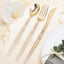 24-Pack Plastic Cutlery Set Metallic Gold with Gold Glitter - Stylish Disposable Silverware Pack 8"