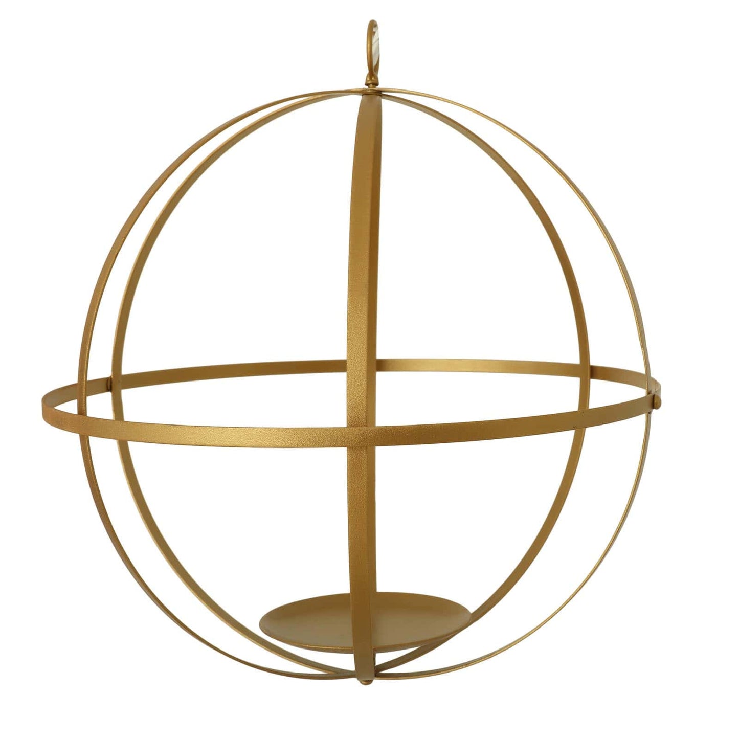 Hanging Sphere Candle Holder Gold Wrought Iron Wedding Decorative Ball - Centerpiece 18"