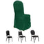 Crinkle Crushed Taffeta Chair Cover for Banquet Chairs Hunter Emerald Green - Reusable Slipcover
