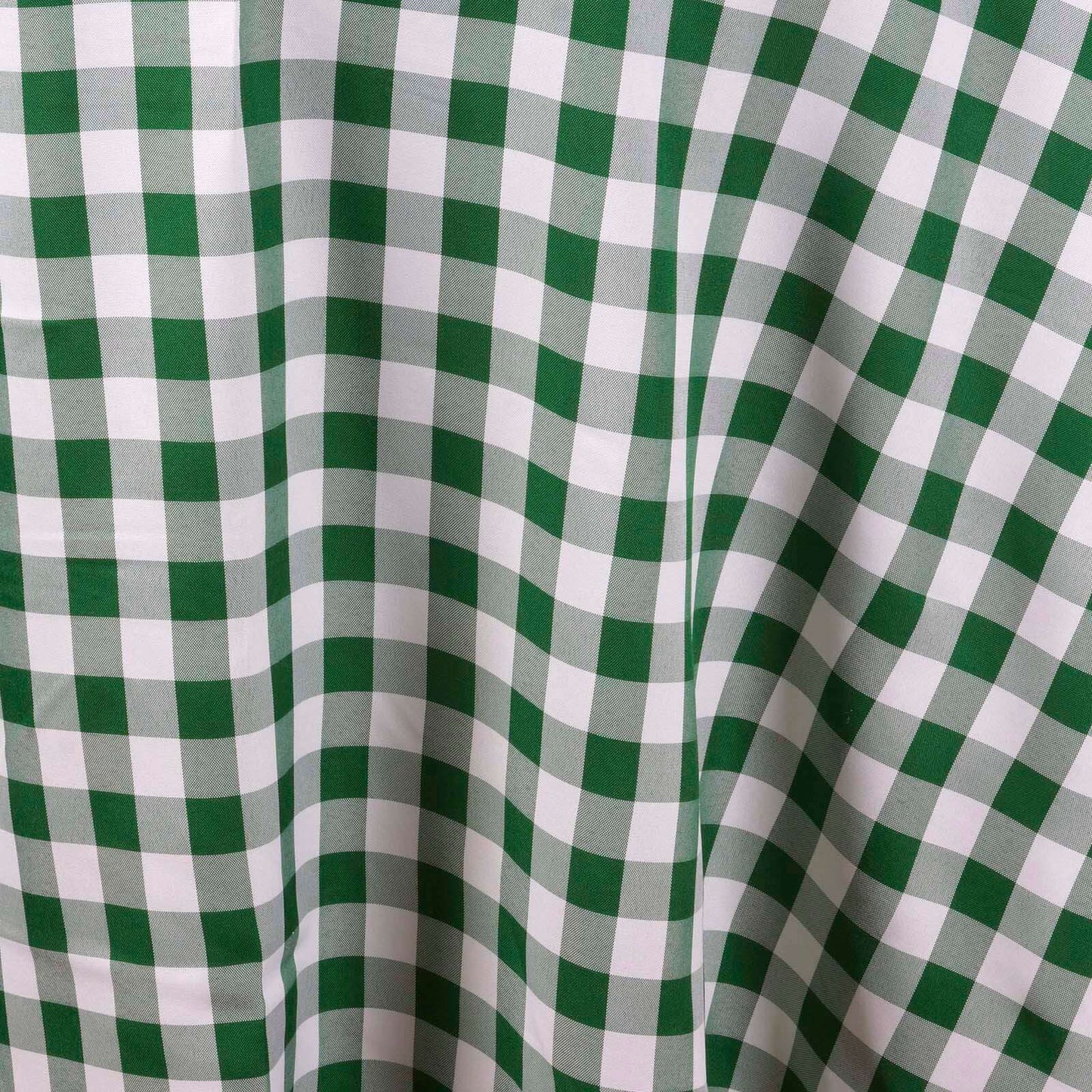 Polyester 108" Round Tablecloth White/Green - Checkered Buffalo Plaid Table Cover