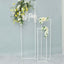Set of 4 Wedding Arches Slim White Metal Rectangular Design Backdrop Stands - Floral Display Frames 3.6ft-6.5ft