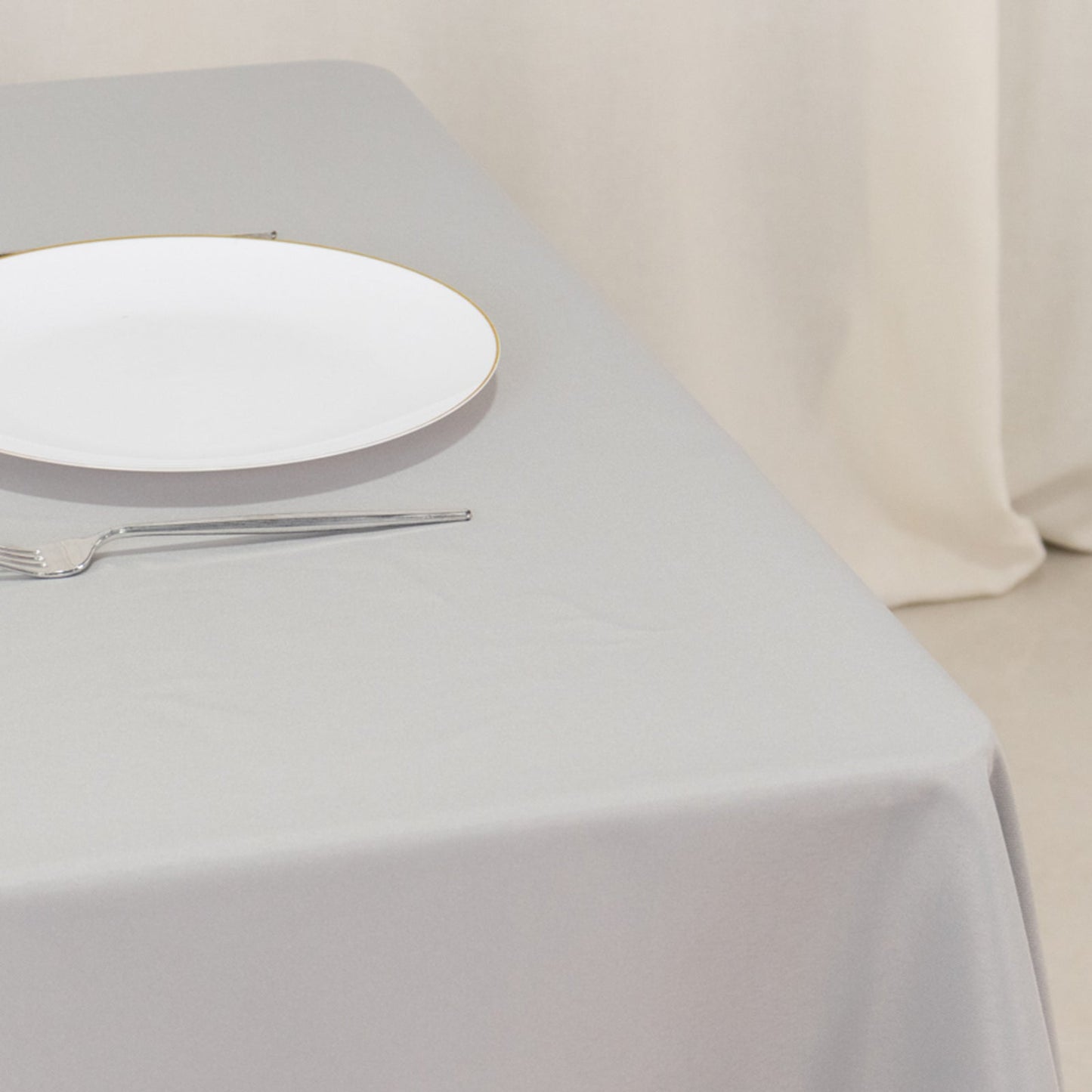 Premium Polyester 70"x70" Table Overlay Square Tablecloth Silver 220GSM Wrinkle-Resistant Table Cover