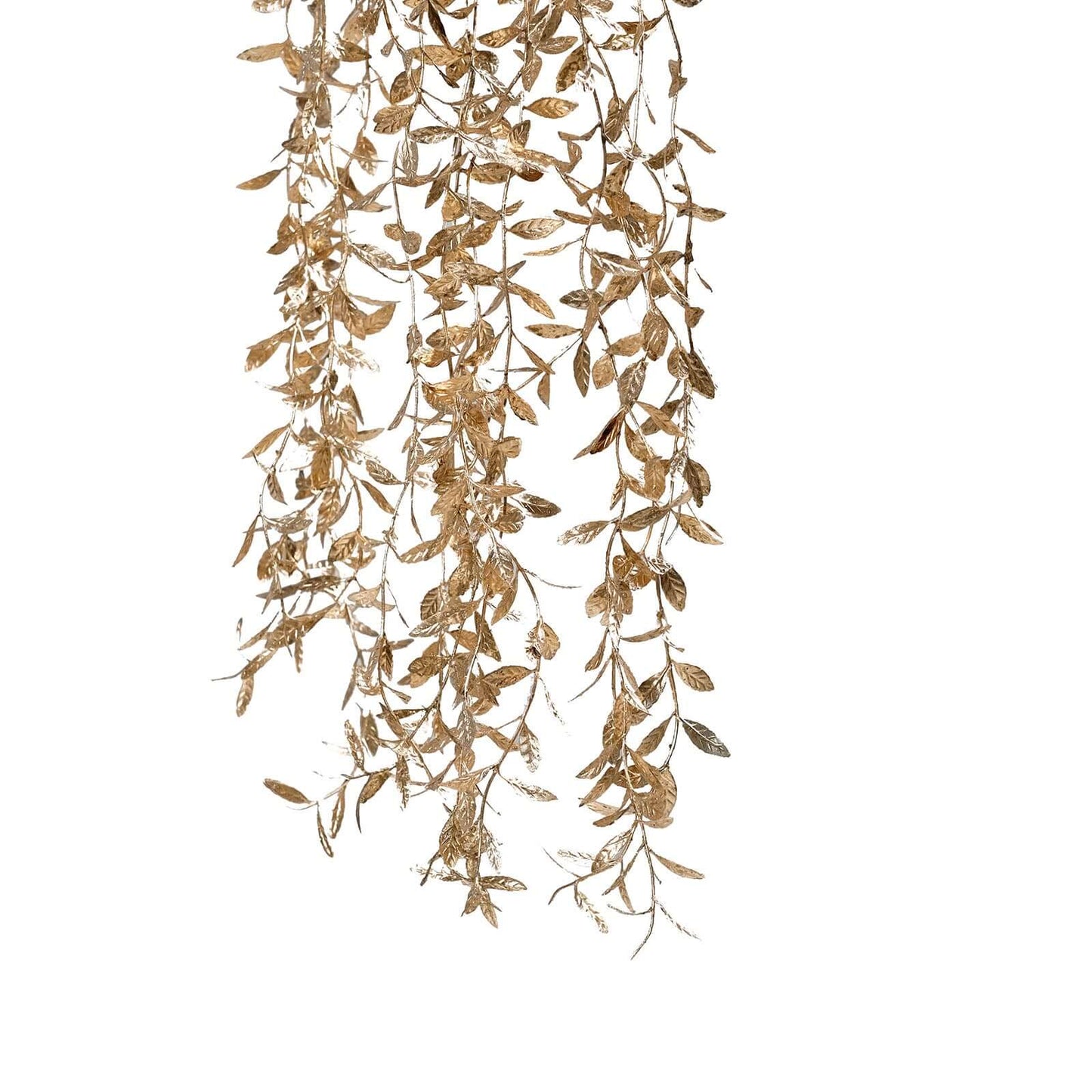 2-Pack Artificial Hanging Ivy Leaf Stem Garlands Metallic Gold - UV Resistant & Maintenance Free Faux Decorative Willow Vines 41"