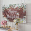 6ftx3ft White Brown Rustic Wood Floral Happy Birthday Photo Backdrop, Large Polyester Background Banner