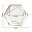 25-Pack Paper 7" Hexagon Dessert Plates in White with Gold Geometric Lines & Rim - Stylish Disposable Geometric 300GSM Appetizer Salad Plates for Events & Banquets