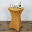 Spandex 30" Round Cocktail Table Cover Gold - Easy to Maintain Stretch Fitted Highboy Tablecloth for Stylish Events