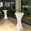 Spandex 30" Round Cocktail Table Cover Ivory - Easy to Maintain Stretch Fitted Highboy Tablecloth