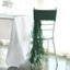 1 Set Chiffon Hoods Chair Sashes with Willow Ruffles Design Hunter Emerald Green - Stylish Chair Bow Decor