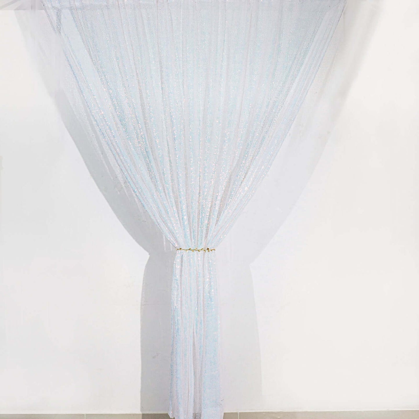 8ftx8ft Iridescent Blue Sequin Event Curtain Drapes, Backdrop Event Panel