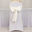5 Pack Lamour Satin 6"x106" Chair Sashes Ivory - Stylish Reusable Decorative Bows