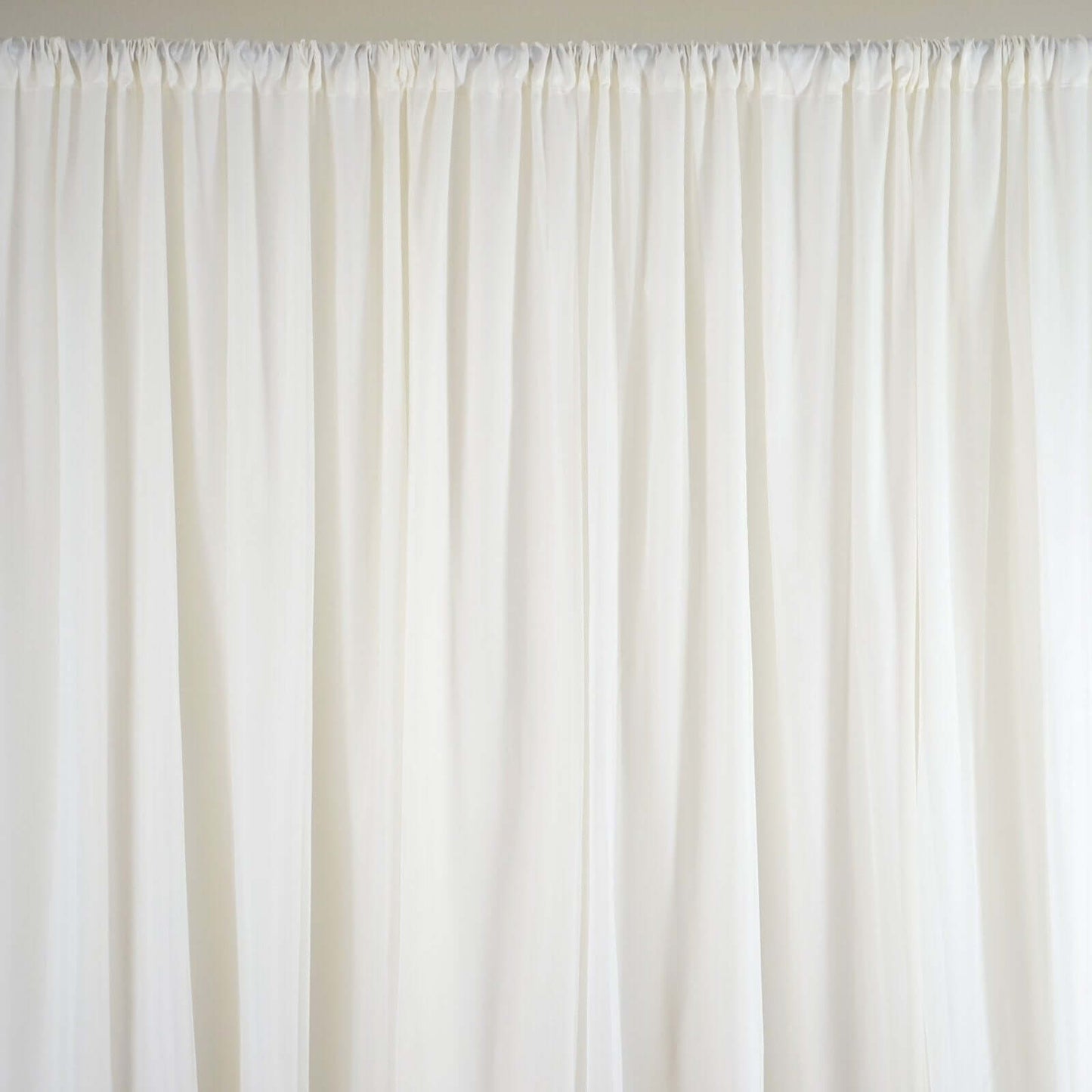 Ivory Chiffon Polyester Event Curtain Drapes, Dual Layer Divider Backdrop Event Panels with Rod Pockets - 20ftx10ft