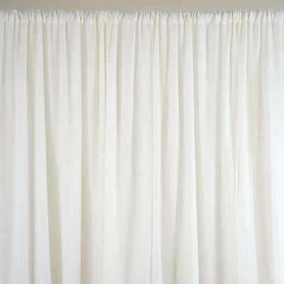 Ivory Chiffon Polyester Event Curtain Drapes, Dual Layer Divider Backdrop Event Panels with Rod Pockets - 20ftx10ft