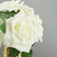24 Roses 5" Ivory Artificial Foam Flowers With Stem Wire and Leaves