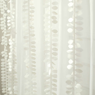 Taffeta Ribbon Sash with 4" Leaf Petal Design Ivory 50ft - Sophisticated Artificial Fabric Garland