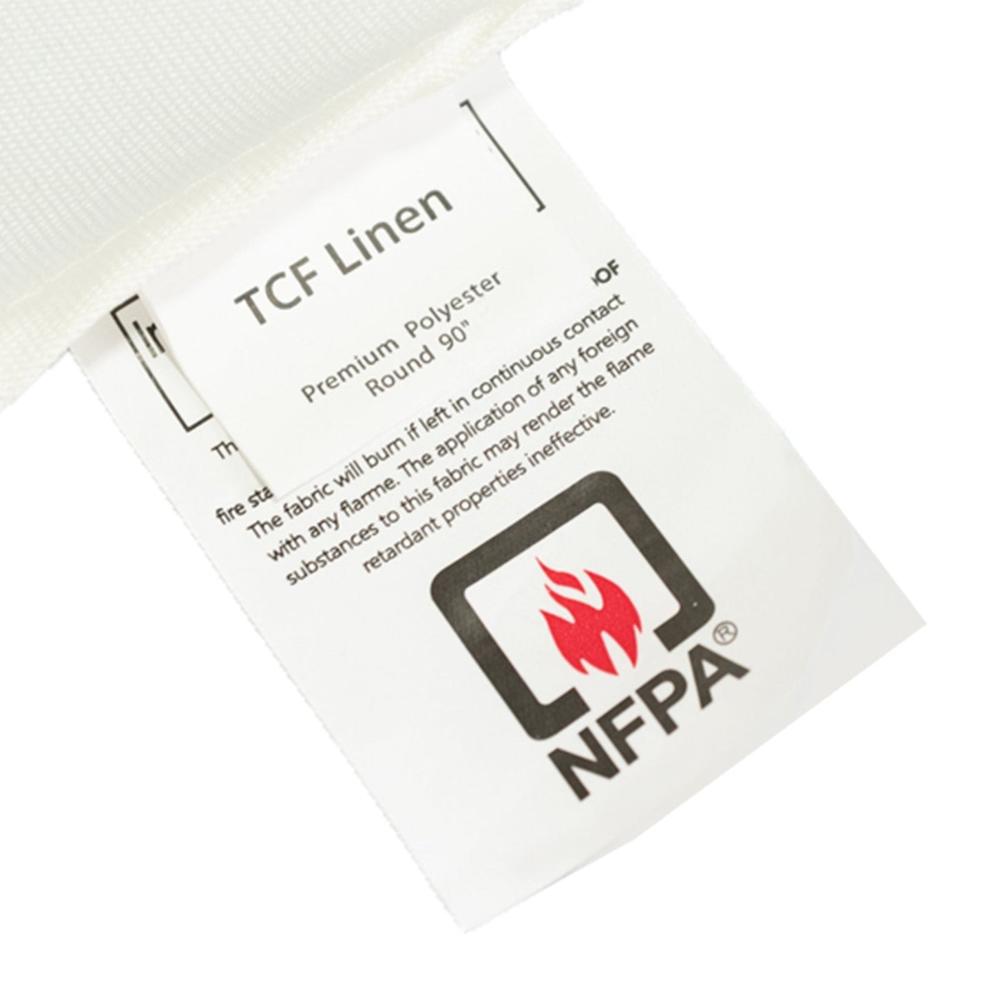 Fire Retardant Premium Polyester 90" Round Tablecloth Ivory - High-Performance Table Cover