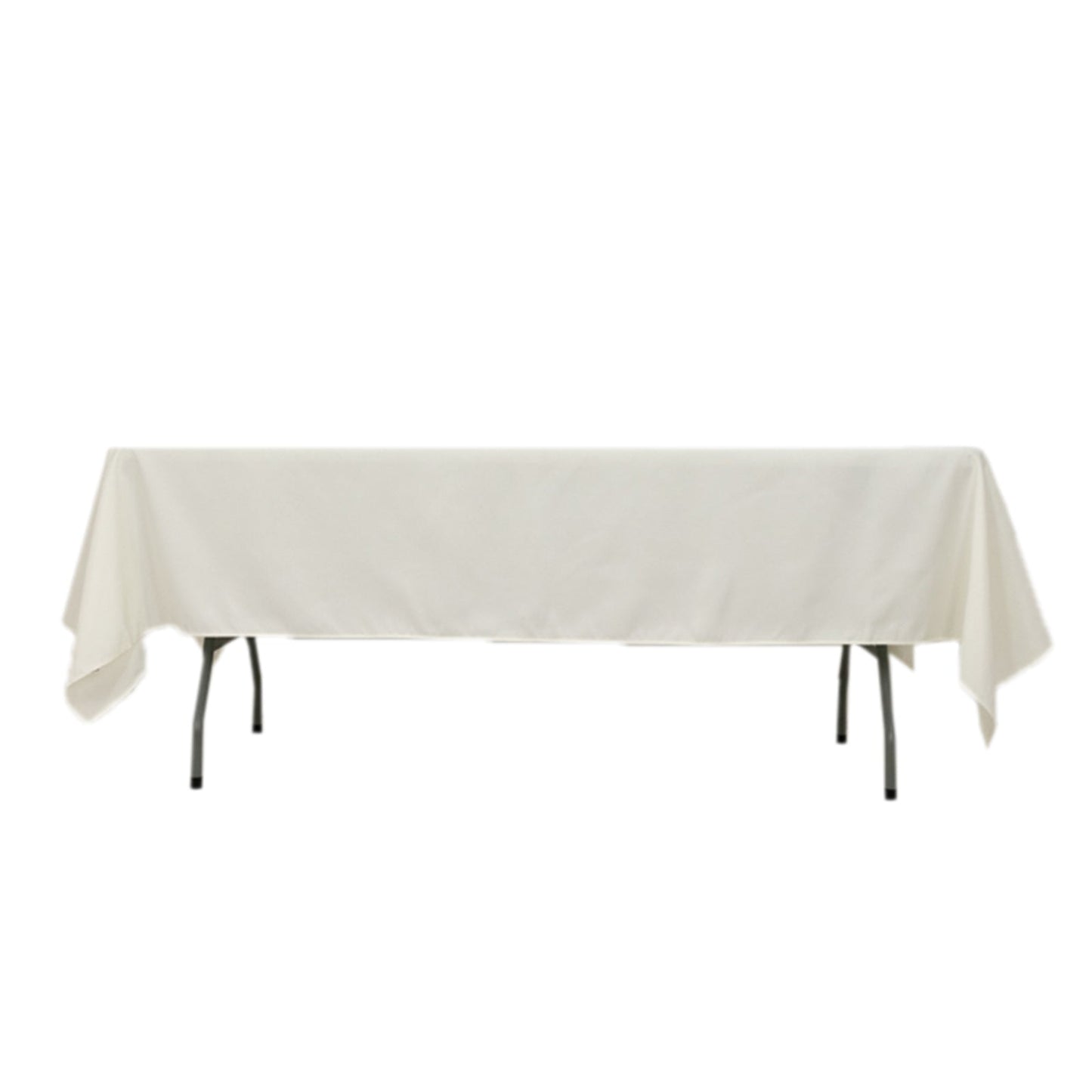 Fire Retardant Premium Polyester 60"x102" Rectangular Tablecloth Ivory - High-Performance Table Cover