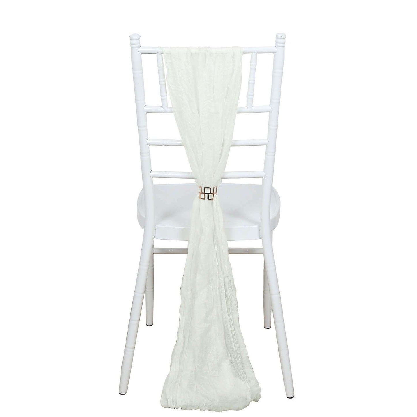 5 Pack Cheesecloth Gauze 16"x88" Chair Sashes Ivory - Stylish Boho Decor for Weddings & Gatherings